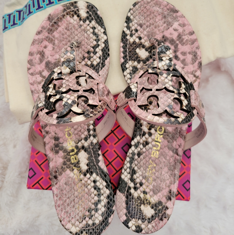 🌺Tory Burch Miller Printed Snake Leather sandals Size 7🌺